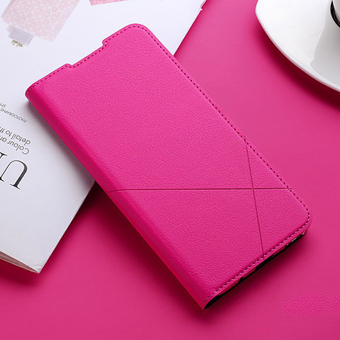 Custodia Portafoglio In Pelle Cover con Supporto per Oppo A91 Rosa Caldo