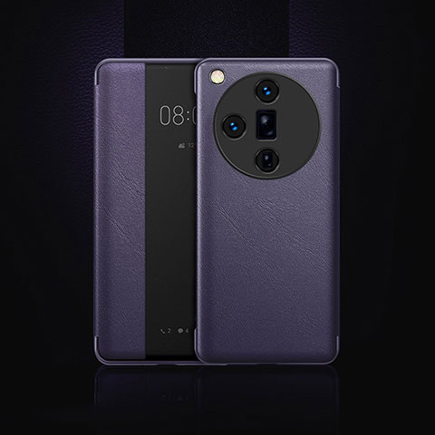 Custodia Portafoglio In Pelle Cover con Supporto per Oppo Find X7 5G Viola