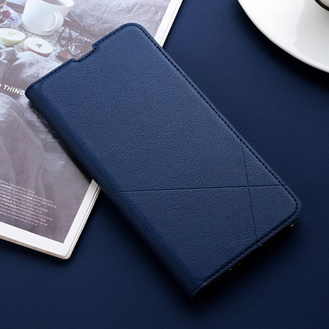 Custodia Portafoglio In Pelle Cover con Supporto per Oppo Reno2 Z Blu