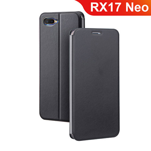 Custodia Portafoglio In Pelle Cover con Supporto per Oppo RX17 Neo Nero