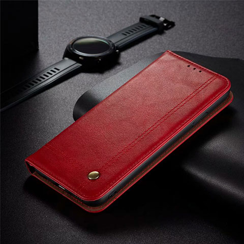 Custodia Portafoglio In Pelle Cover con Supporto per Realme 5 Pro Rosso