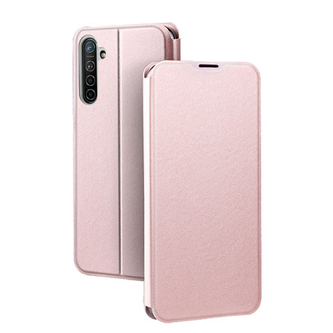 Custodia Portafoglio In Pelle Cover con Supporto per Realme X2 Oro Rosa