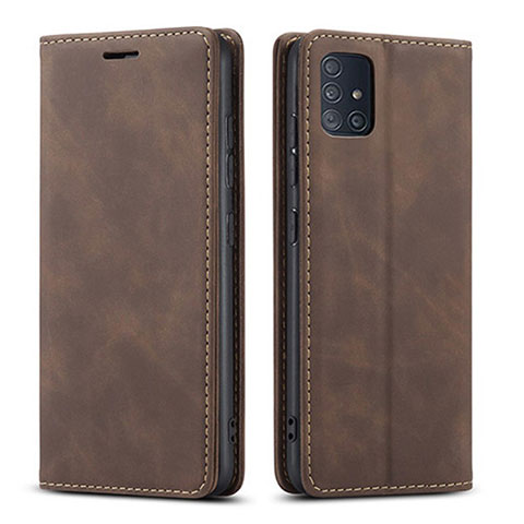 Custodia Portafoglio In Pelle Cover con Supporto per Samsung Galaxy A71 5G Marrone