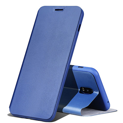 Custodia Portafoglio In Pelle Cover con Supporto per Samsung Galaxy C8 C710F Blu