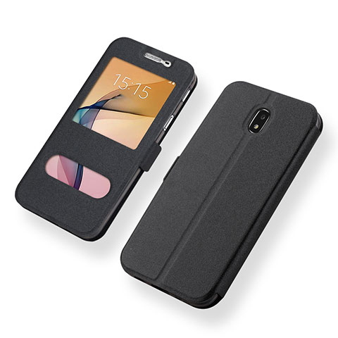 Custodia Portafoglio In Pelle Cover con Supporto per Samsung Galaxy J5 (2017) Duos J530F Nero