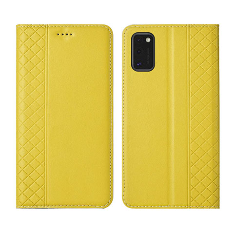 Custodia Portafoglio In Pelle Cover con Supporto per Samsung Galaxy M51 Giallo