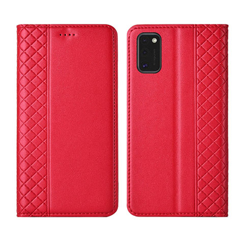 Custodia Portafoglio In Pelle Cover con Supporto per Samsung Galaxy M51 Rosso