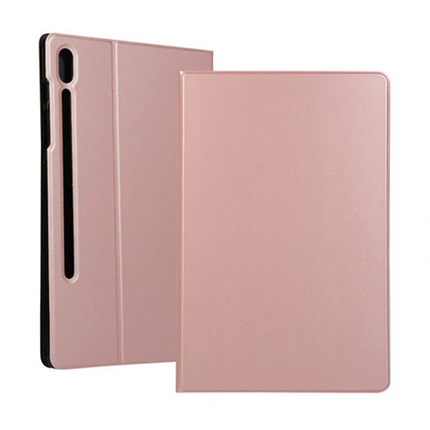 Custodia Portafoglio In Pelle Cover con Supporto per Samsung Galaxy Tab S6 10.5 SM-T860 Oro Rosa