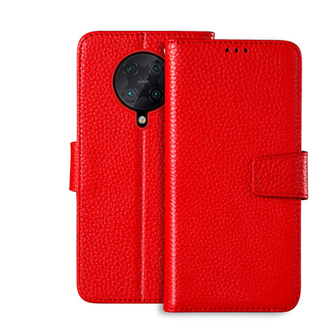 Custodia Portafoglio In Pelle Cover con Supporto per Xiaomi Poco F2 Pro Rosso