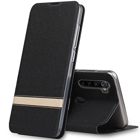 Custodia Portafoglio In Pelle Cover con Supporto per Xiaomi Redmi Note 8 (2021) Nero