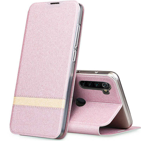 Custodia Portafoglio In Pelle Cover con Supporto per Xiaomi Redmi Note 8 Oro Rosa