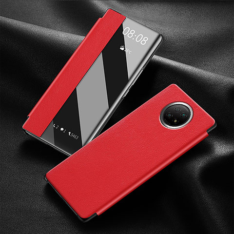 Custodia Portafoglio In Pelle Cover con Supporto per Xiaomi Redmi Note 9 5G Rosso