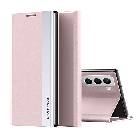 Custodia Portafoglio In Pelle Cover con Supporto Q01H per Samsung Galaxy S21 Plus 5G Rosa