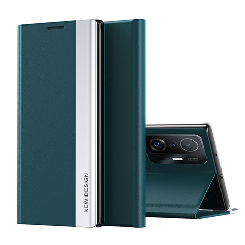 Custodia Portafoglio In Pelle Cover con Supporto Q01H per Xiaomi Mi 11T Pro 5G Verde