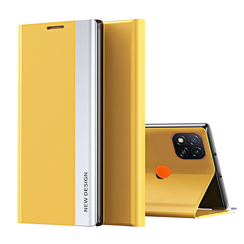 Custodia Portafoglio In Pelle Cover con Supporto Q01H per Xiaomi POCO C31 Giallo