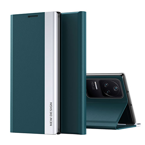 Custodia Portafoglio In Pelle Cover con Supporto Q01H per Xiaomi Poco F4 5G Verde