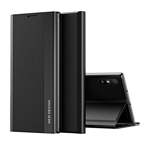 Custodia Portafoglio In Pelle Cover con Supporto Q01H per Xiaomi Redmi 9i Nero