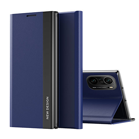 Custodia Portafoglio In Pelle Cover con Supporto Q01H per Xiaomi Redmi K40 Pro 5G Blu