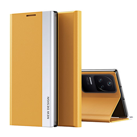 Custodia Portafoglio In Pelle Cover con Supporto Q01H per Xiaomi Redmi K40S 5G Giallo