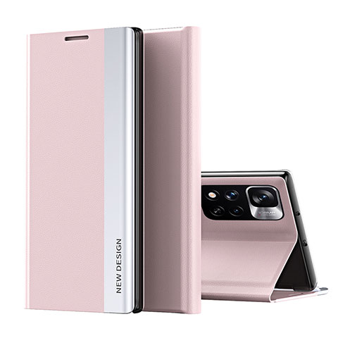 Custodia Portafoglio In Pelle Cover con Supporto Q01H per Xiaomi Redmi Note 11 Pro+ Plus 5G Oro Rosa