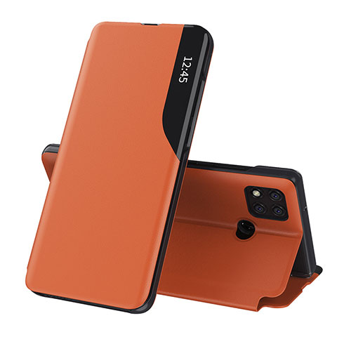Custodia Portafoglio In Pelle Cover con Supporto Q02H per Xiaomi POCO C3 Arancione