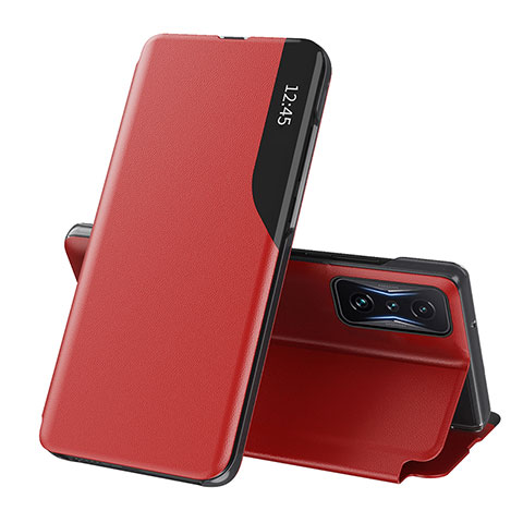 Custodia Portafoglio In Pelle Cover con Supporto Q02H per Xiaomi Poco F4 GT 5G Rosso