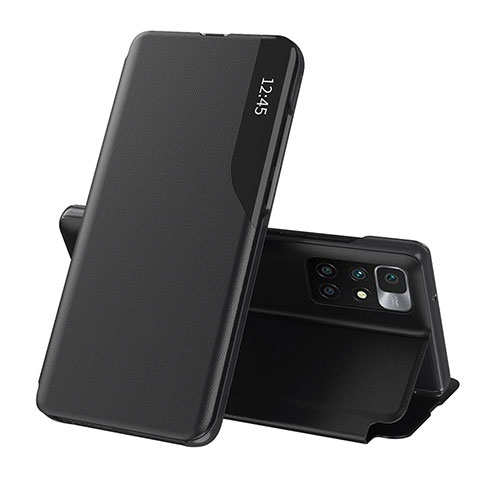 Custodia Portafoglio In Pelle Cover con Supporto Q02H per Xiaomi Redmi 10 4G Nero