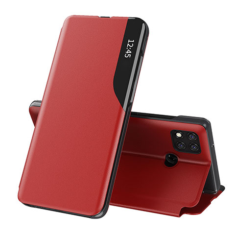 Custodia Portafoglio In Pelle Cover con Supporto Q02H per Xiaomi Redmi 9 Activ Rosso