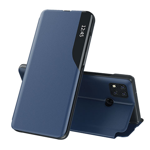 Custodia Portafoglio In Pelle Cover con Supporto Q02H per Xiaomi Redmi 9C NFC Blu