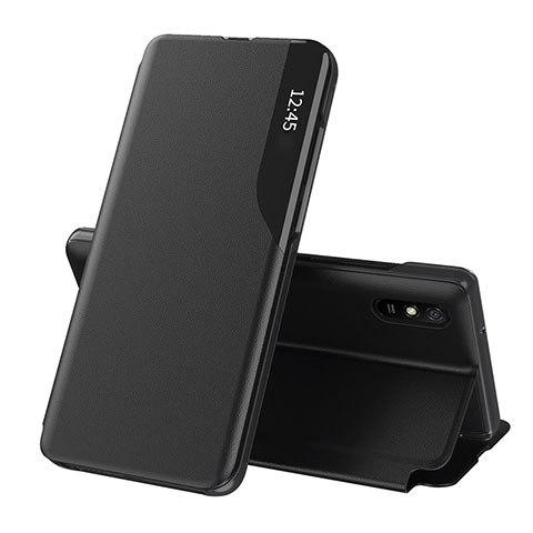 Custodia Portafoglio In Pelle Cover con Supporto Q02H per Xiaomi Redmi 9i Nero