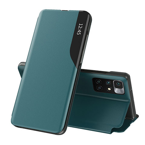 Custodia Portafoglio In Pelle Cover con Supporto Q02H per Xiaomi Redmi Note 11 4G (2021) Verde