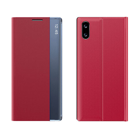 Custodia Portafoglio In Pelle Cover con Supporto Q04H per Xiaomi Redmi 9AT Rosso