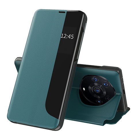 Custodia Portafoglio In Pelle Cover con Supporto QH1 per Huawei Honor Magic3 Pro+ Plus 5G Verde