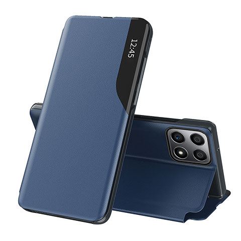 Custodia Portafoglio In Pelle Cover con Supporto QH1 per Huawei Honor X30i Blu