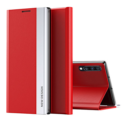 Custodia Portafoglio In Pelle Cover con Supporto QH1 per Samsung Galaxy A70S Rosso