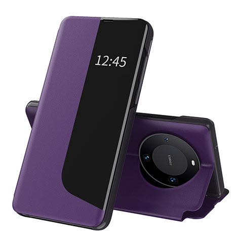 Custodia Portafoglio In Pelle Cover con Supporto QH3 per Huawei Mate 60 Pro+ Plus Viola