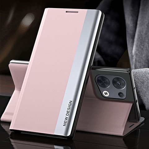 Custodia Portafoglio In Pelle Cover con Supporto QH4 per Xiaomi Redmi Note 13 Pro 5G Oro Rosa