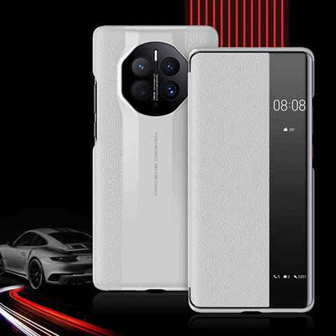 Custodia Portafoglio In Pelle Cover con Supporto QK2 per Huawei Mate 50 Pro Bianco