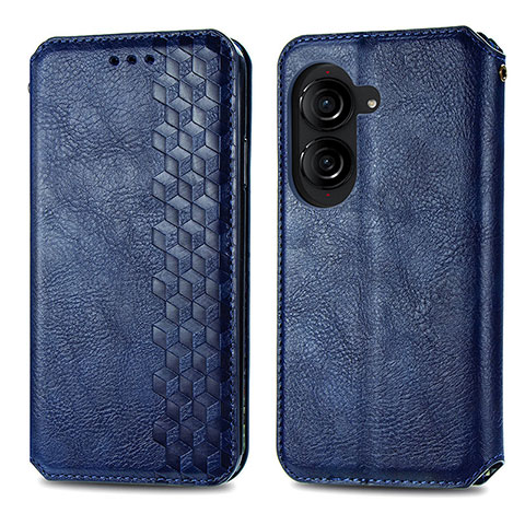 Custodia Portafoglio In Pelle Cover con Supporto S01D per Asus ZenFone 10 Blu