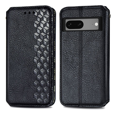 Custodia Portafoglio In Pelle Cover con Supporto S01D per Google Pixel 7 5G Nero