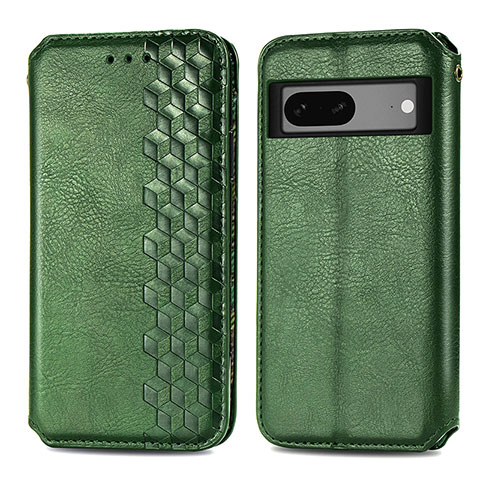 Custodia Portafoglio In Pelle Cover con Supporto S01D per Google Pixel 7 5G Verde