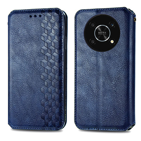 Custodia Portafoglio In Pelle Cover con Supporto S01D per Huawei Enjoy 50 Pro Blu