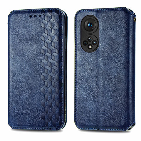 Custodia Portafoglio In Pelle Cover con Supporto S01D per Huawei Honor 50 Pro 5G Blu