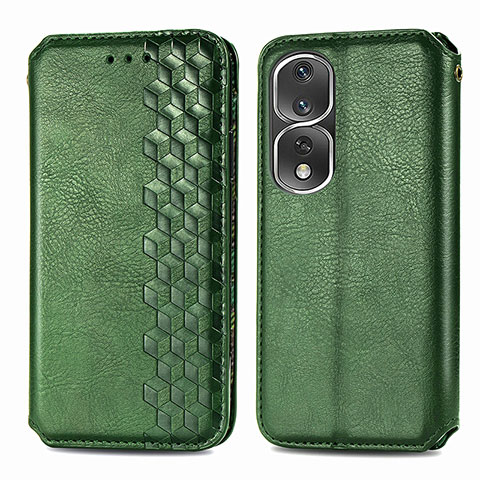 Custodia Portafoglio In Pelle Cover con Supporto S01D per Huawei Honor 80 Pro Flat 5G Verde