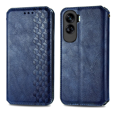 Custodia Portafoglio In Pelle Cover con Supporto S01D per Huawei Honor 90 Lite 5G Blu