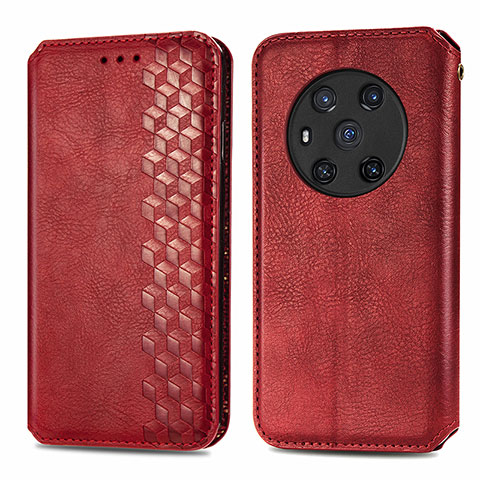 Custodia Portafoglio In Pelle Cover con Supporto S01D per Huawei Honor Magic3 5G Rosso