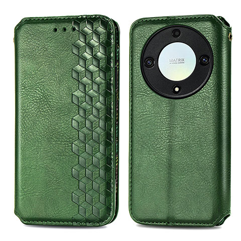 Custodia Portafoglio In Pelle Cover con Supporto S01D per Huawei Honor Magic5 Lite 5G Verde