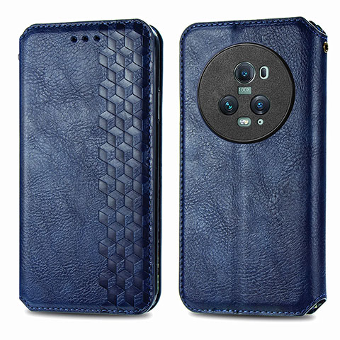 Custodia Portafoglio In Pelle Cover con Supporto S01D per Huawei Honor Magic5 Pro 5G Blu