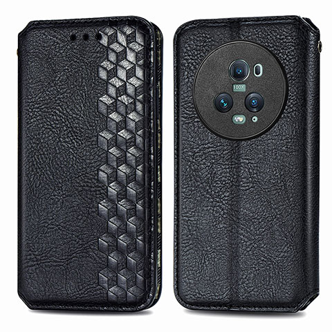 Custodia Portafoglio In Pelle Cover con Supporto S01D per Huawei Honor Magic5 Pro 5G Nero