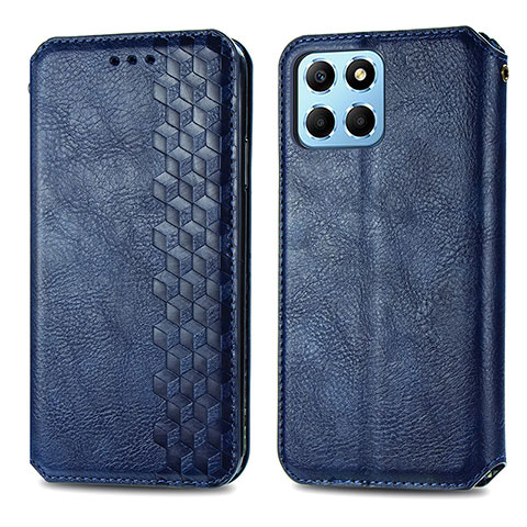 Custodia Portafoglio In Pelle Cover con Supporto S01D per Huawei Honor X6 Blu